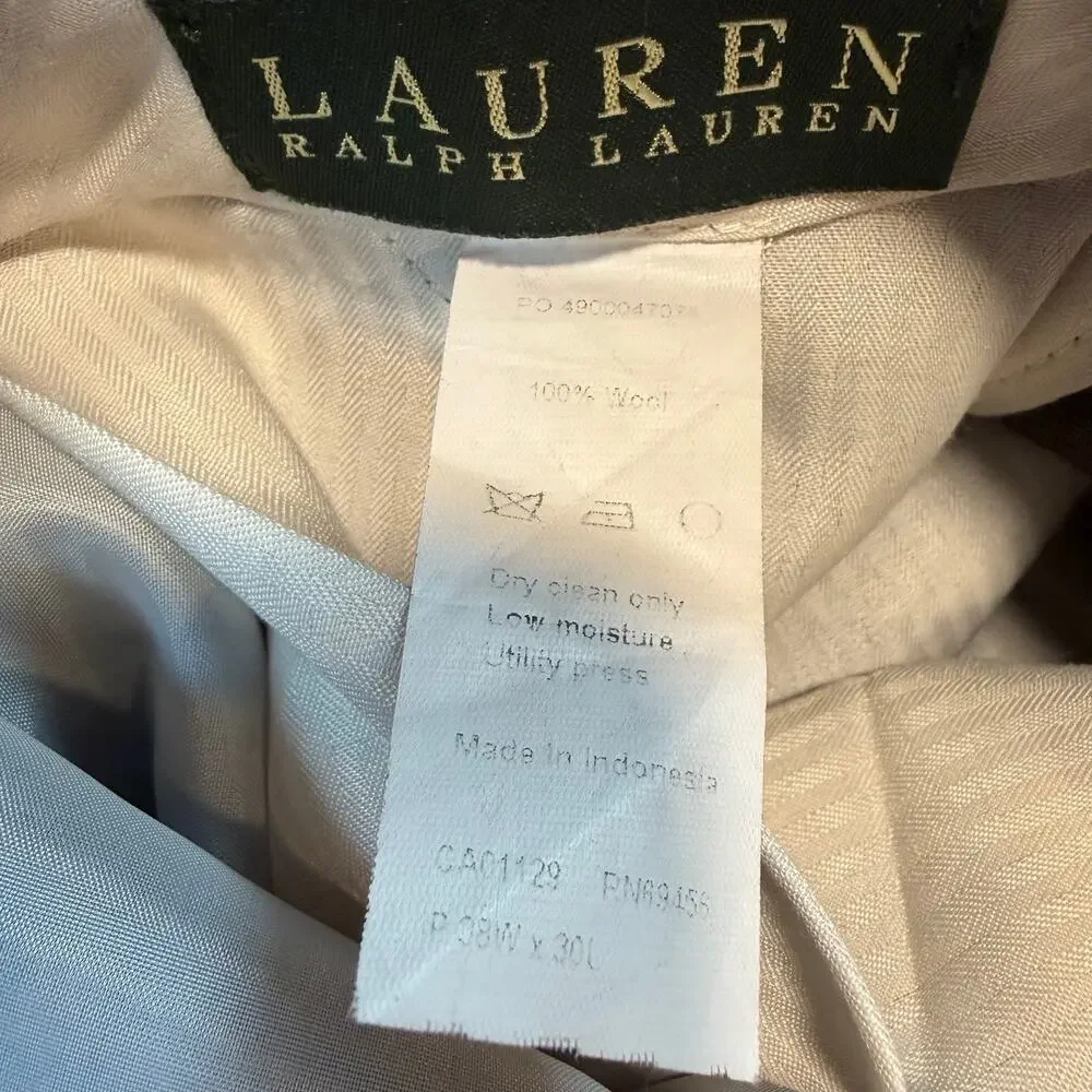 Lauren Ralph Lauren Brown Wool Suit Mens 44R 2 Piece Tailored Jacket Pants